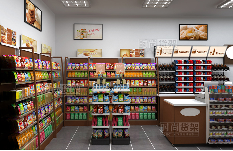 便利店貨架陳列設計效果圖